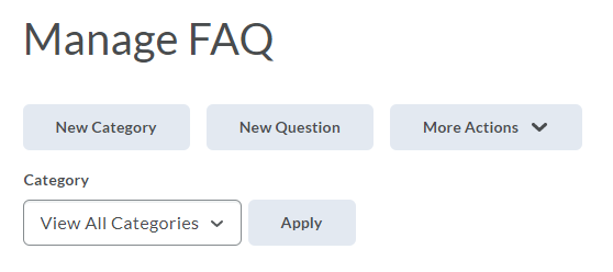 Manage FAQ page